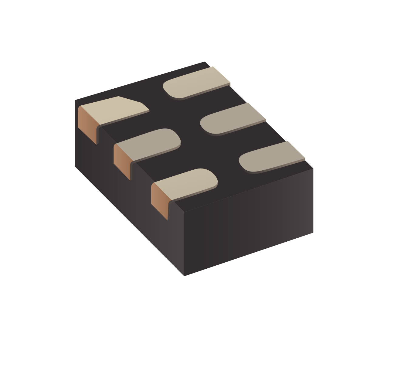 Bourns CDDFN6-3312P, Quint-Element Uni-Directional TVS Diode Array, 6-Pin DFN