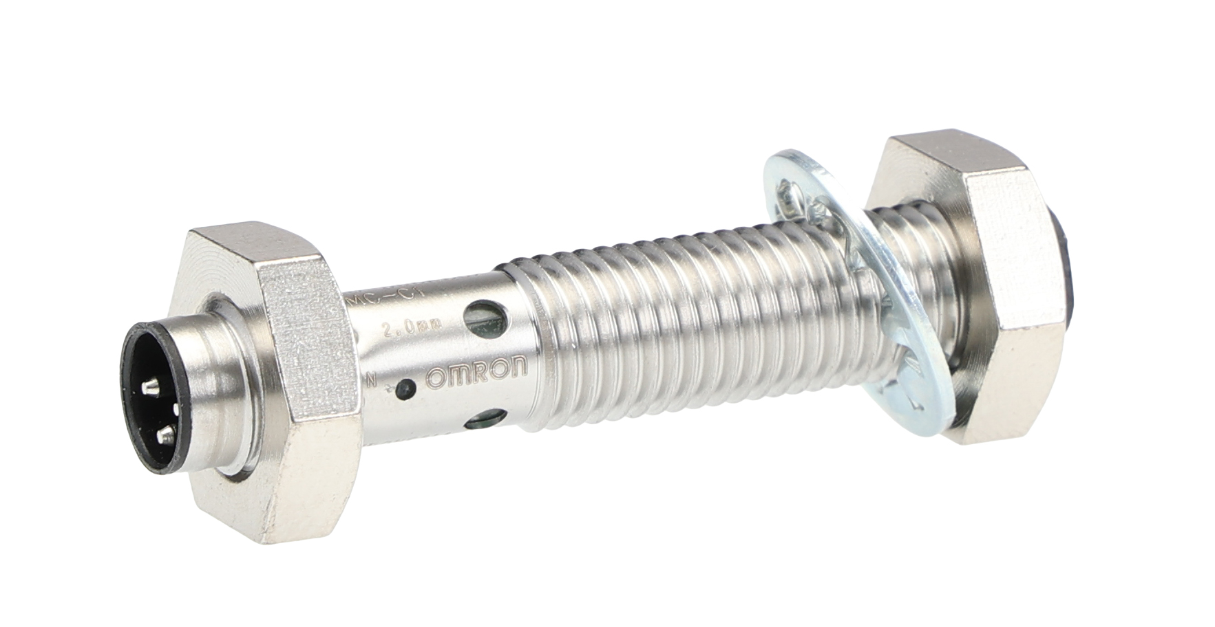 Omron Inductive Threaded Barrel Proximity Sensor, M8, 2 mm Detection, NPN NO, 10 → 30 V dc