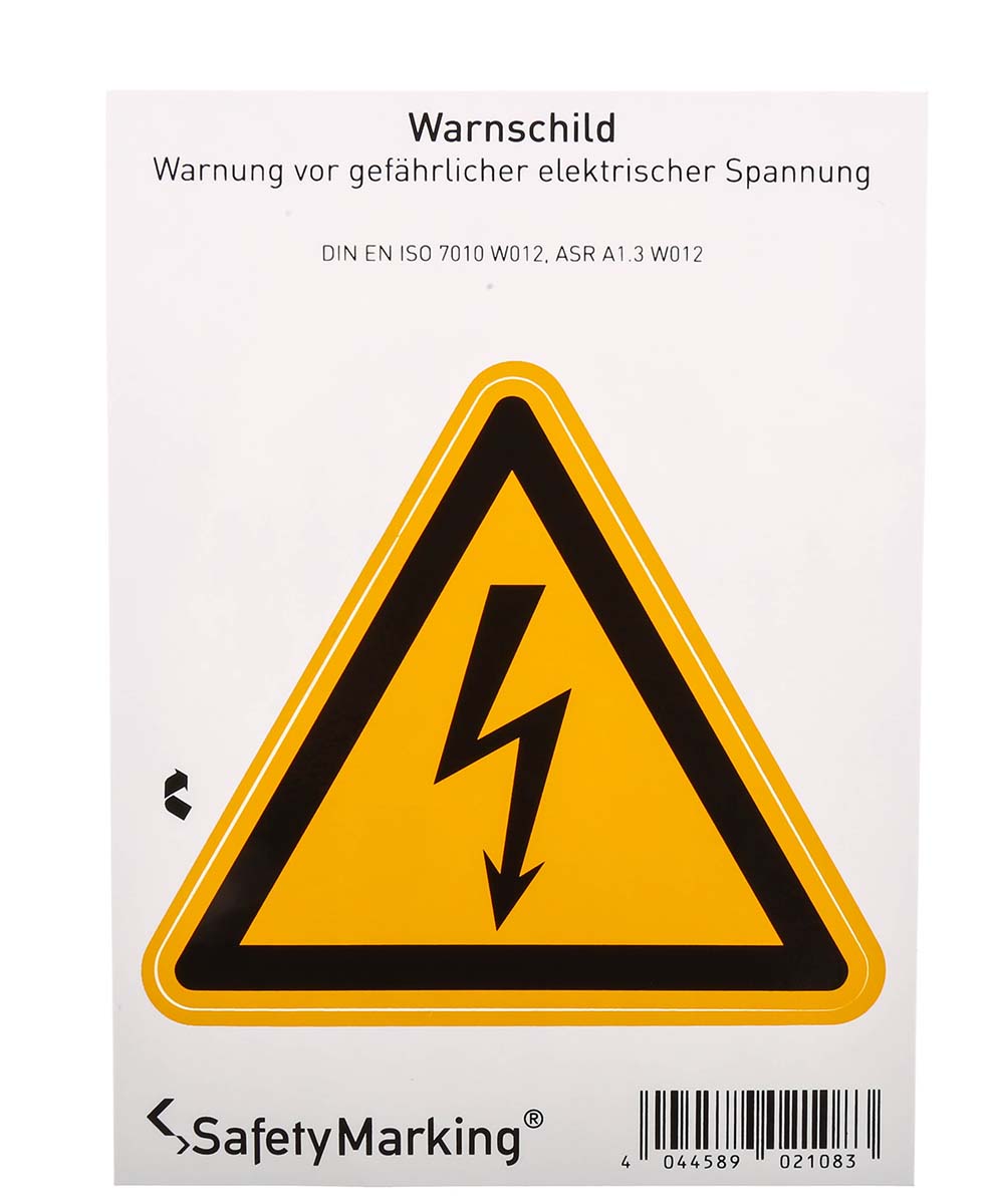 Wolk Self-Adhesive Electrical Hazard Warning Sign