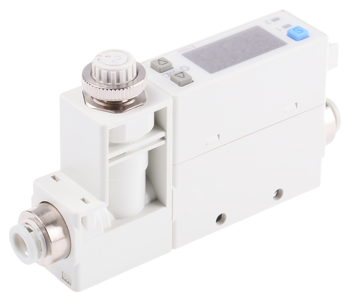 SMC PFM Series Integrated Display Flow Switch for Dry Air, Gas, 0.5 L/min Min, 25 L/min Max