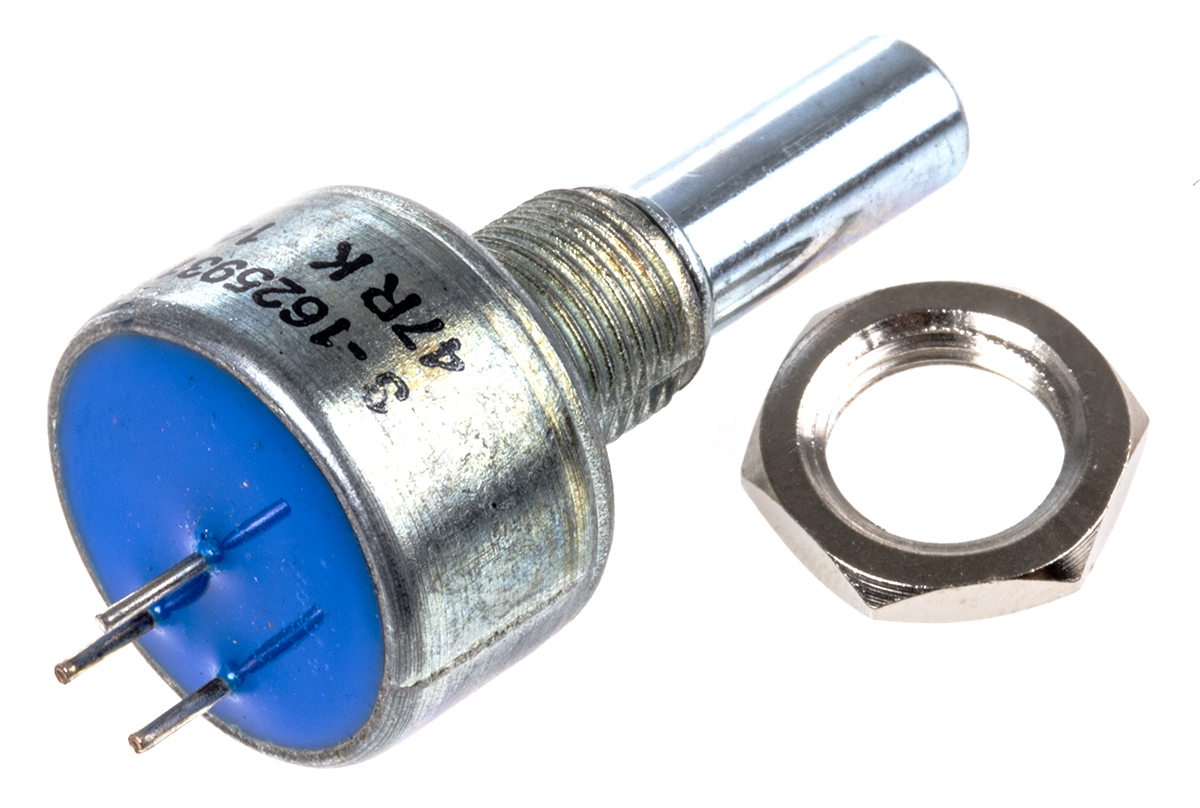 TE Connectivity M 47Ω Rotary Potentiometer 1-Gang Panel Mount, 404802696045