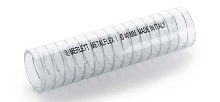 Contitech Metalflex PVC, Hose Pipe, 25mm ID, 32mm OD, Clear, 5m