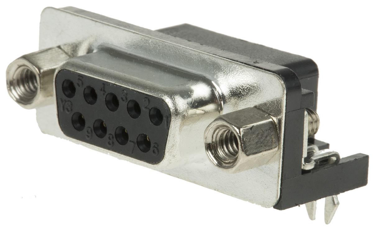 ASSMANN WSW A-DF 9 Way Right Angle Through Hole D-sub Connector Socket, 2.77mm Pitch, with 4-40 UNC Screwlocks
