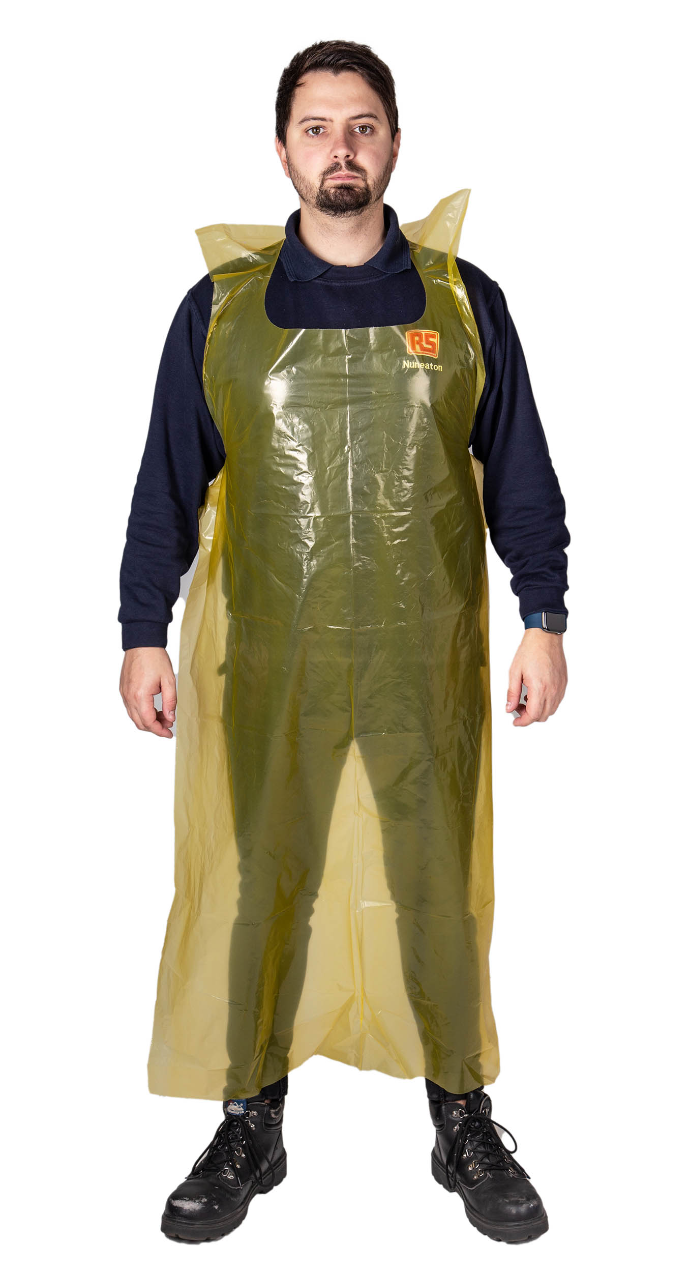 Reldeen Yellow Polythene Liquid Resistant Disposable Apron