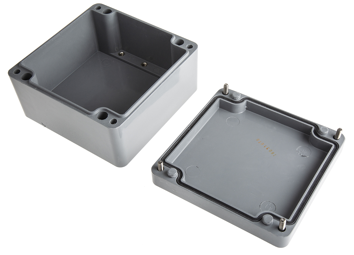 Fibox Euronord II Series Grey Polyester Enclosure, IP66, IP67, Grey Lid, 160.5 x 160 x 91mm