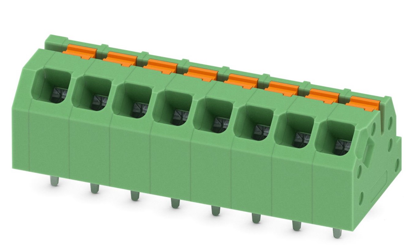 Phoenix Contact SPTAF 1/ 8-3.5-IL Series PCB Terminal Block, 8-Contact, 3.5mm Pitch, Through Hole Mount, 1-Row, Screw