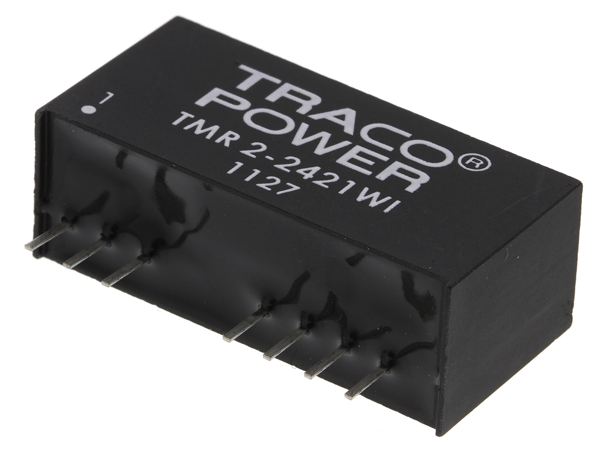 TRACOPOWER TMR 2WI DC-DC Converter, ±5V dc/ ±200mA Output, 9 → 36 V dc Input, 2W, Through Hole, +85°C Max Temp