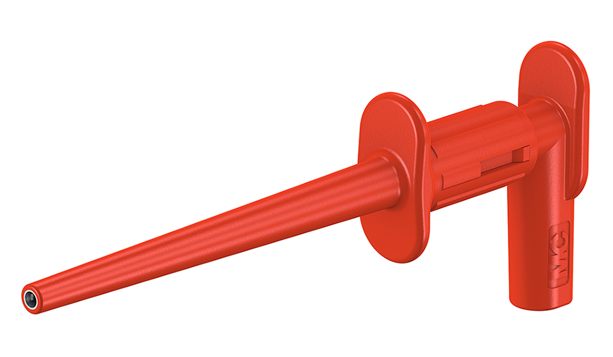Staubli Red Grabber Clip with Pincers, 1A, 300V, 2mm Socket