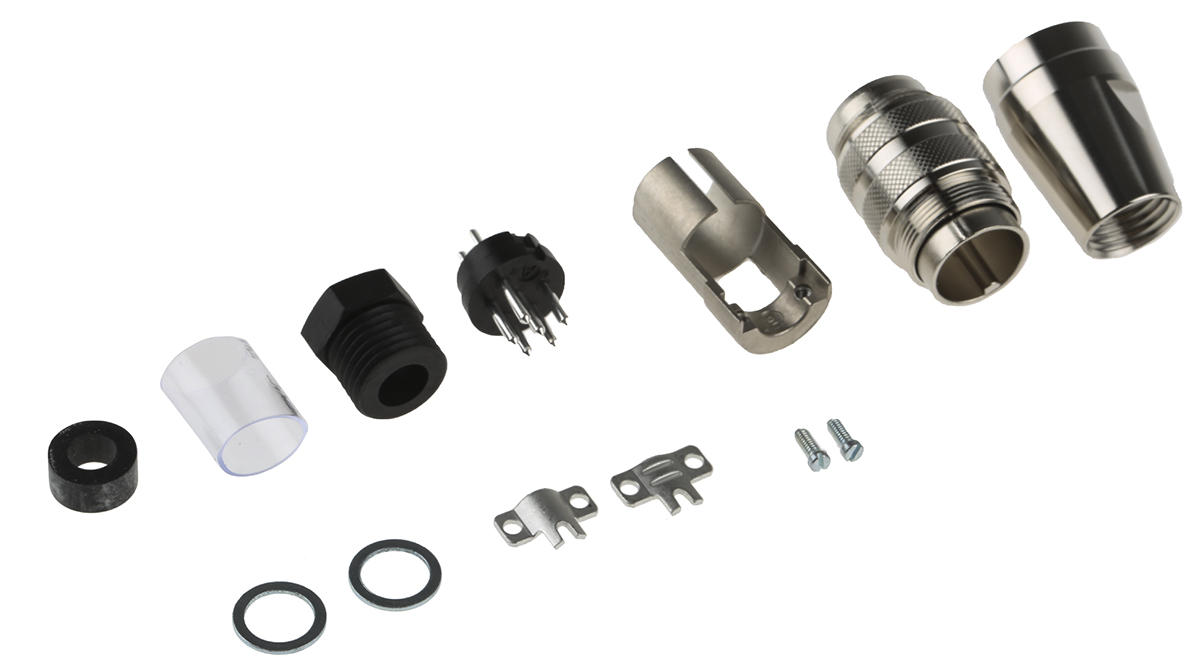 Amphenol Industrial, C 091 D 6 Pole M16 Din Plug, 5A, 300 V ac/dc IP67, Screw On, Male, Cable Mount