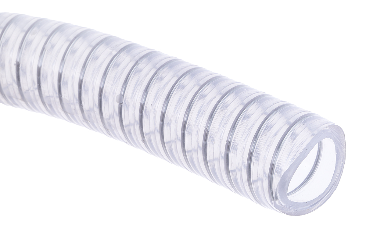 RS PRO PVC, Flexible Tubing, 19mm ID, 26mm OD, Clear, 10m
