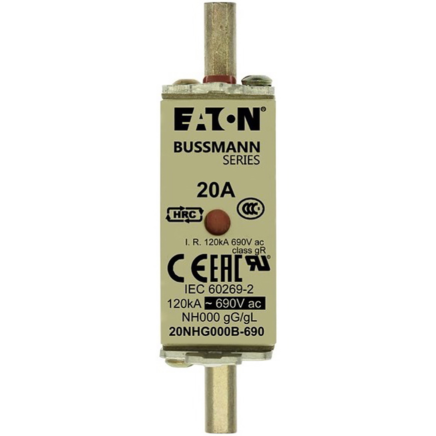 Eaton 20A NH Fuse, NH000, 690V ac
