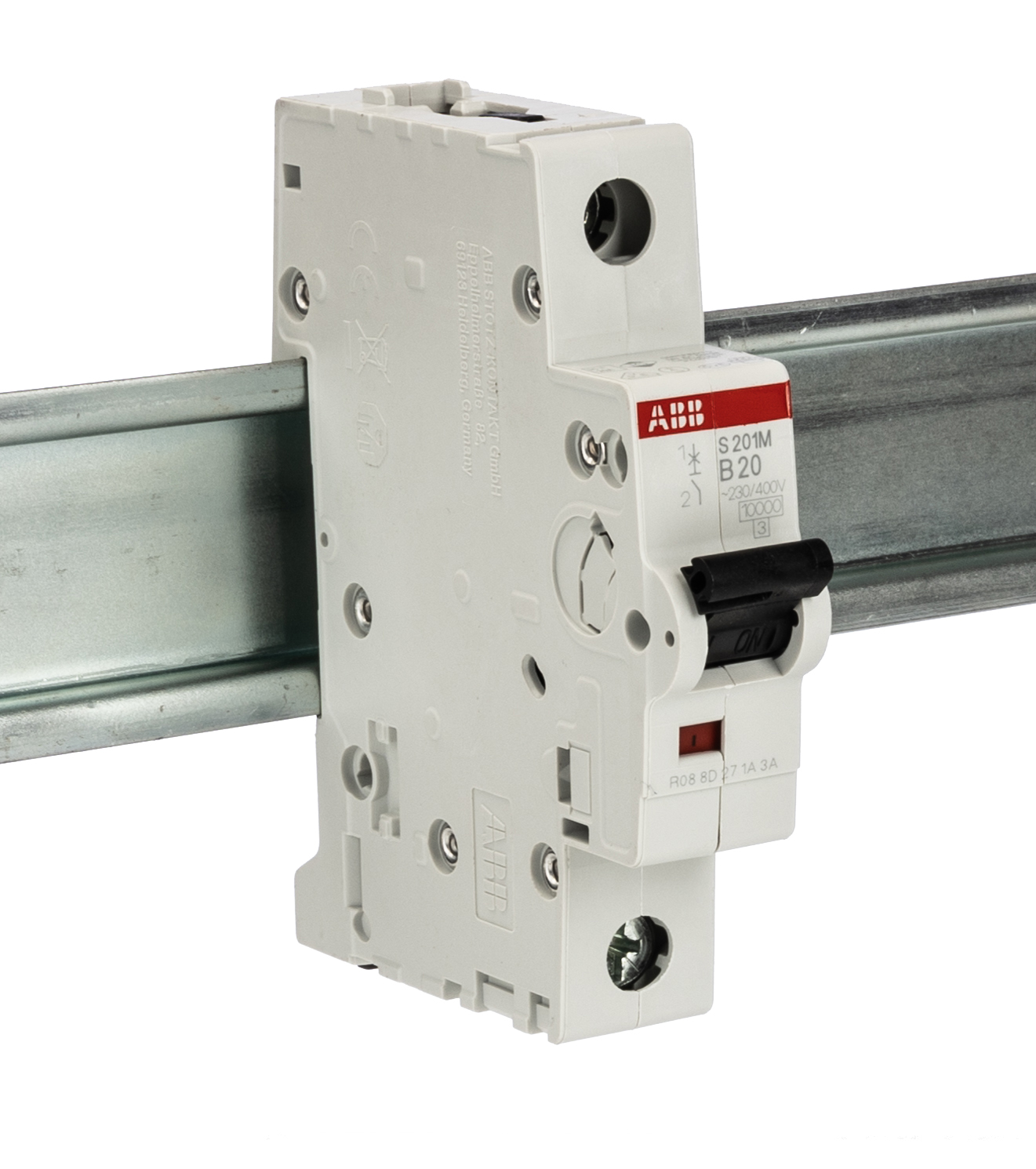 ABB System Pro M Compact S200M MCB, 1P, 20A Curve B, 253V AC, 72V DC, 10 kA Breaking Capacity
