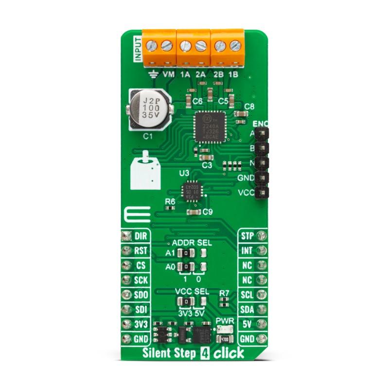 MikroElektronika Add-On Board Stepper Motor Driver for TMC 2240 for mikroBUS Socket