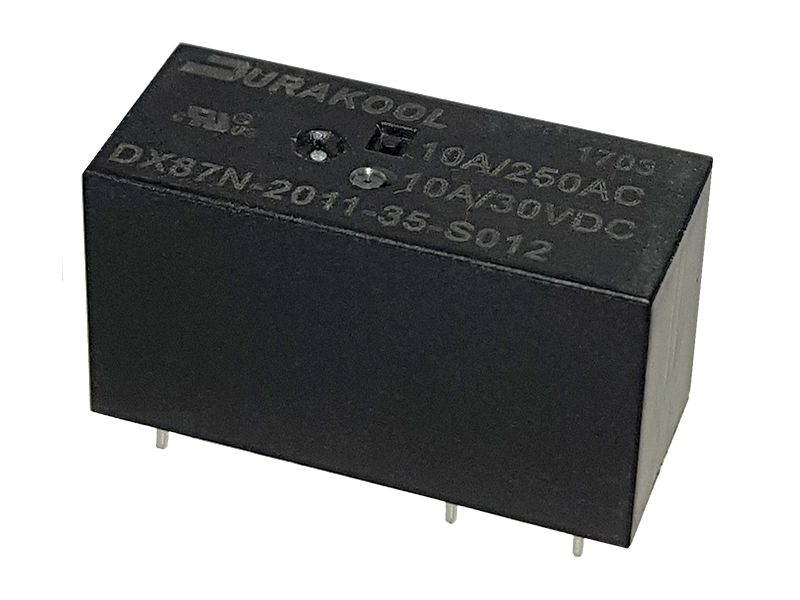 Durakool PCB Mount Power Relay, 12V dc Coil, 100mA Switching Current, SPDT-C/O