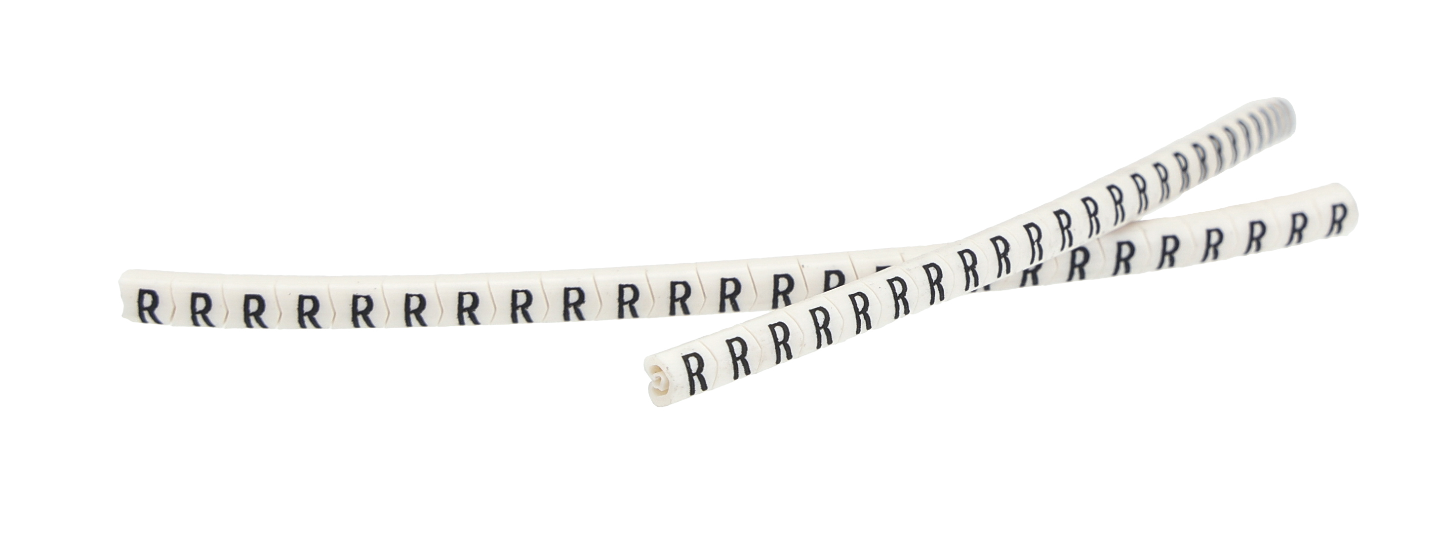 HellermannTyton Helagrip Slide On Cable Marker, Black on White, Pre-printed "R", 1 → 3mm Cable, 901-10376