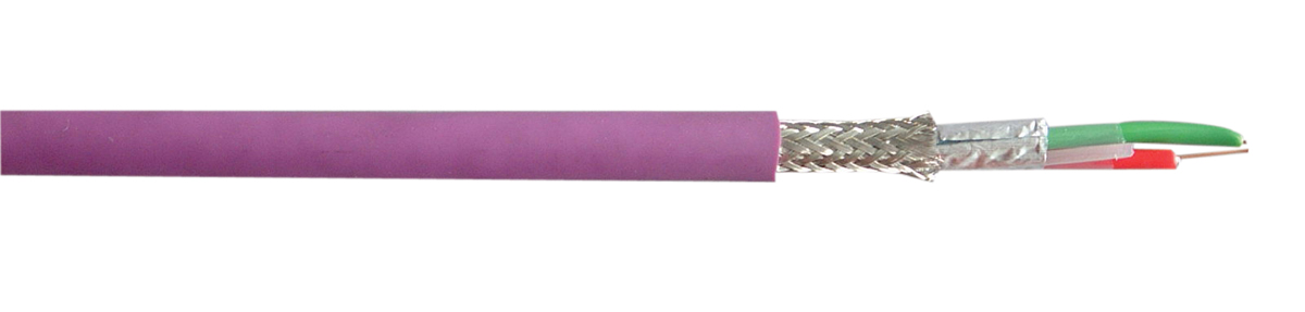 RS PRO CBUS Data Cable, 2 Cores, 0.64 mm² 22 AWG, Screened, 100 m, Purple Polyvinyl Chloride Sheath