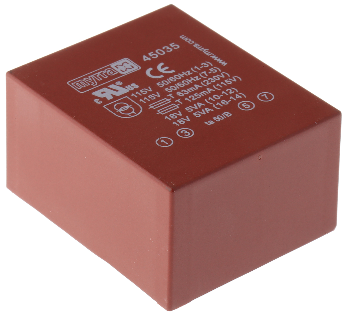 Myrra 18V ac 2 Output Through Hole PCB Transformer, 10VA