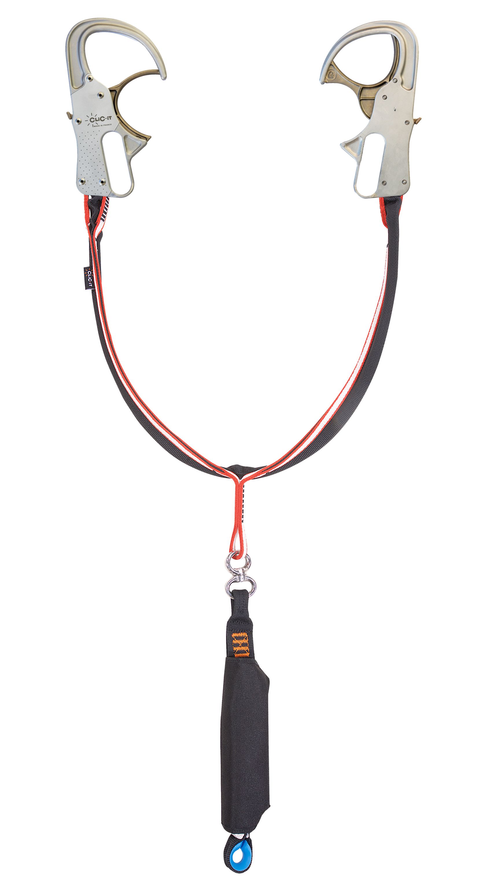 CLiC-iT 2040mm Fall Arrest Double Automatic Lanyard Twist Lock Locking Carabiner