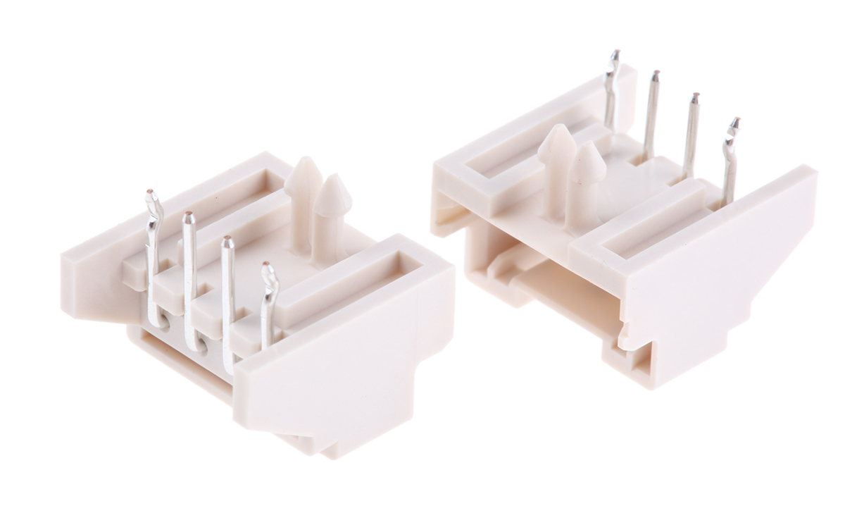JST XA Series Right Angle Through Hole PCB Header, 4 Contact(s), 2.5 mm Pitch, 1 Row, Shrouded