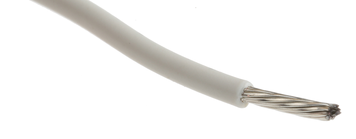 Alpha Wire Ecogen Ecowire Series White 0.52 mm² Hook Up Wire, 20 AWG, 10/0.25 mm, 305m, MPPE Insulation, 6714 WH001