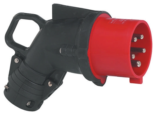 Legrand, HYPRA IP44 Red Cable Mount 3P + N + E Right Angle Industrial Power Plug, Rated At 32A, 415 V