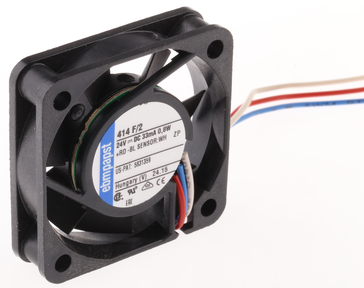 ebm-papst 400 F Series Axial Fan, 24 V dc, DC Operation, 8m³/h, 800mW, 40 x 40 x 10mm