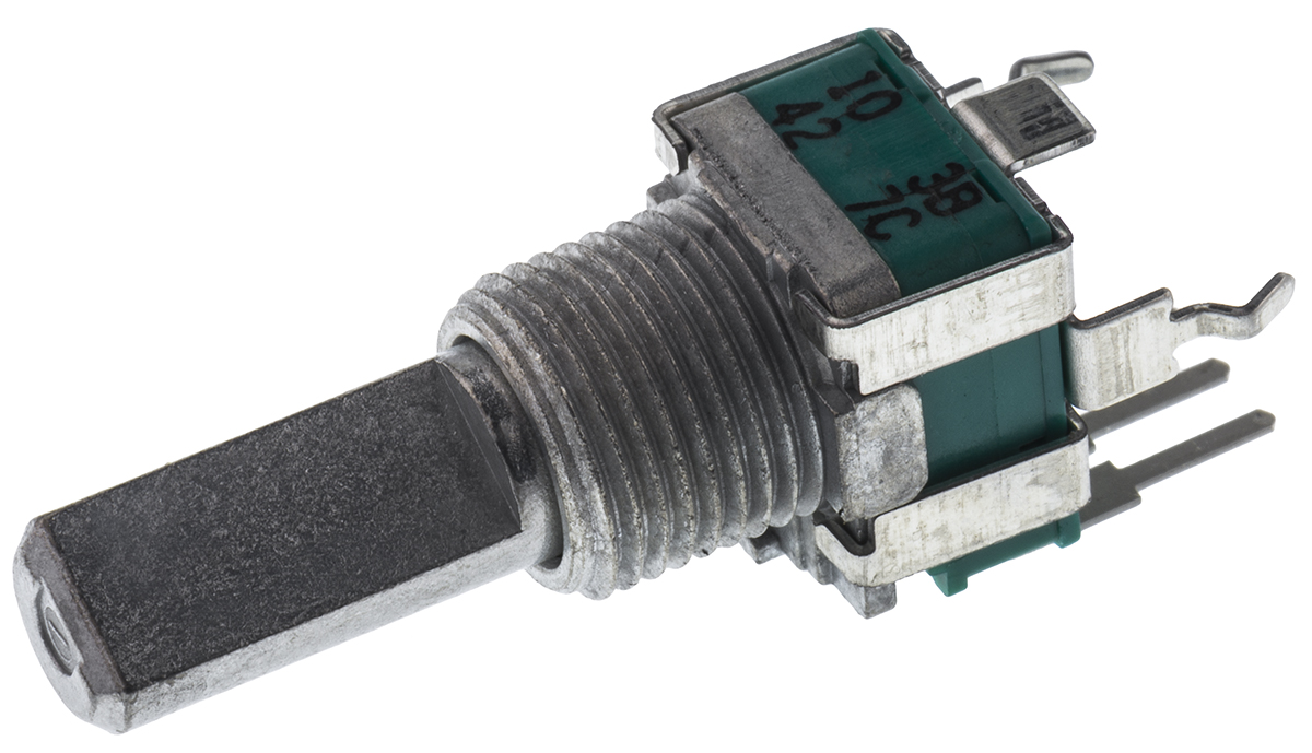 Alps Alpine RK09L 10kΩ Rotary Potentiometer 1-Gang, Panel Mount (Through Hole), RK09L1140A2U