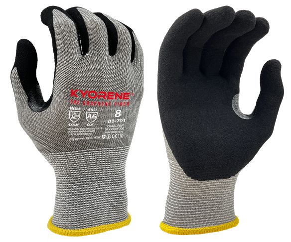 KYORENE 01-701 Grey Graphene Work Gloves, Size 7, Nitrile Micro-Foam Coating