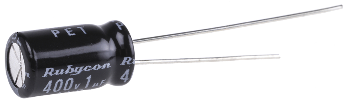 Rubycon 1μF Aluminium Electrolytic Capacitor 400V dc, Radial, Through Hole - 400LLE1MEFC6.3X11