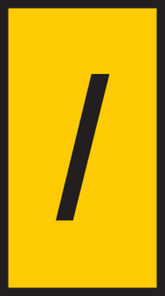 HellermannTyton HODS85 Slide On Cable Marker, Black on Yellow, Pre-printed "/", 1.8 → 6.3mm Cable, 531-07961