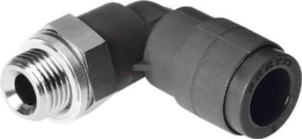 Festo Elbow Threaded Adaptor, G 1/2 Male to Push In 10 mm, Threaded-to-Tube Connection Style, 186334