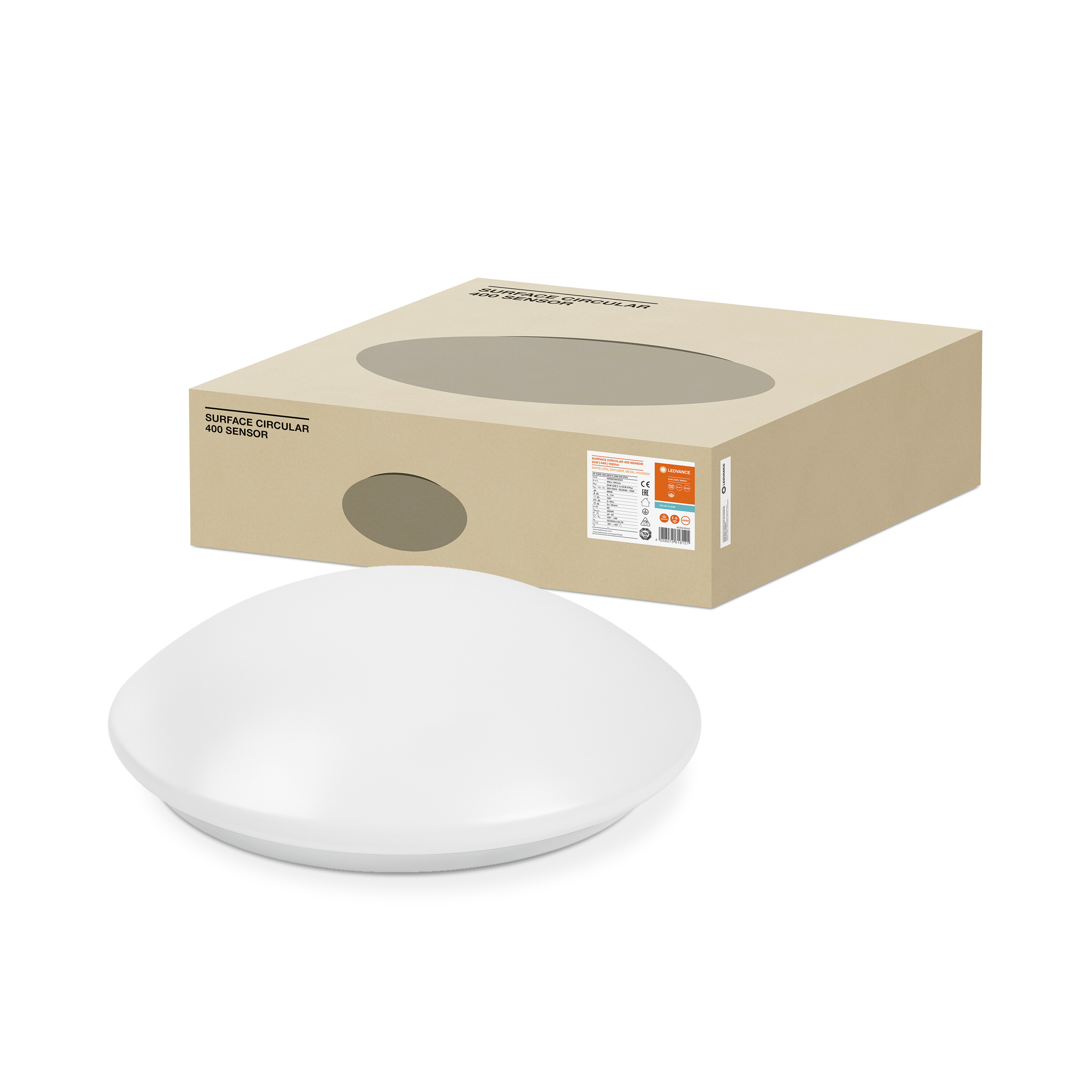 LEDVANCE Circular LED Bulkhead Light, 24 W, 240 V, No, IP44, 40580