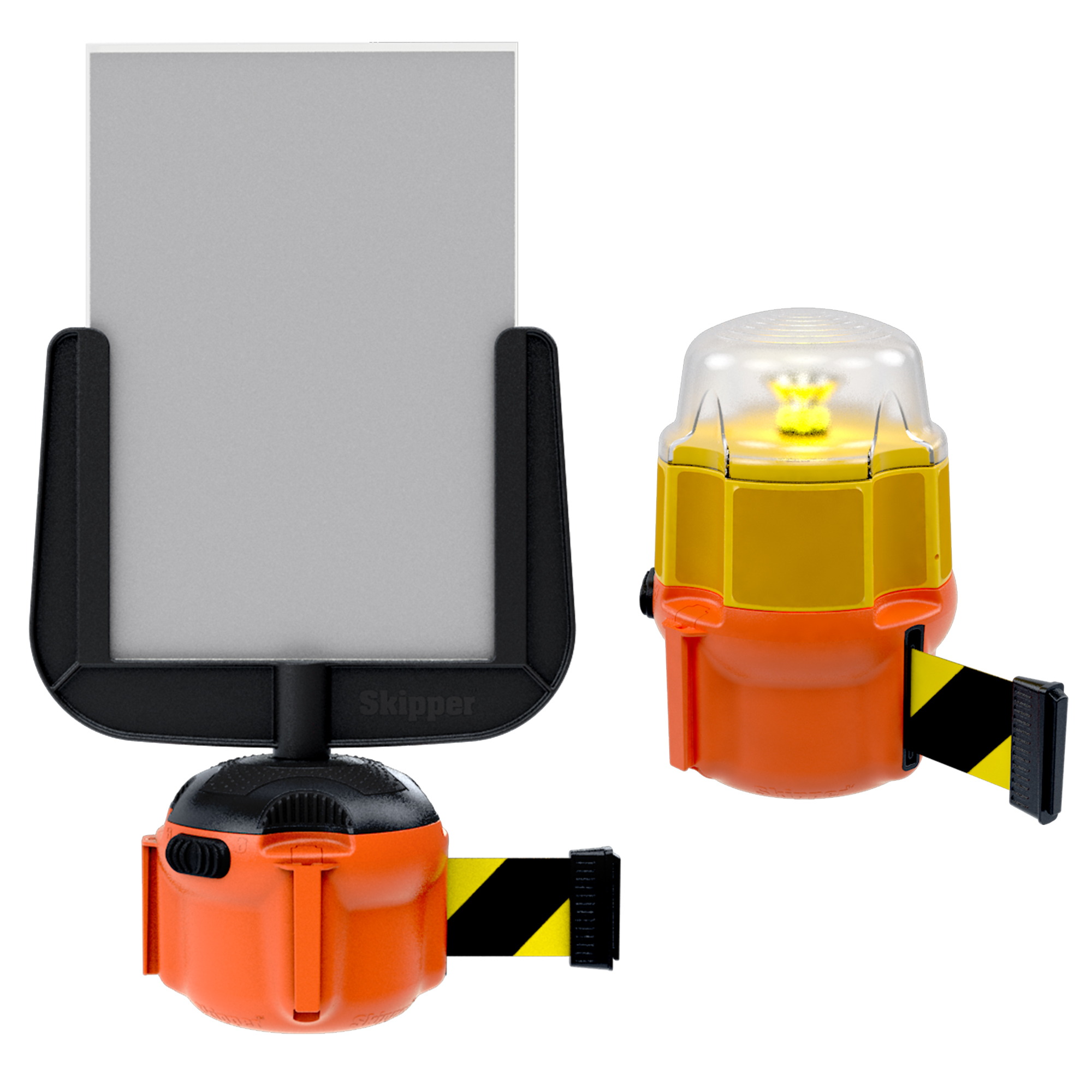 Skipper Black & Yellow Retractable Barrier, 9m, Yellow/Black Tape