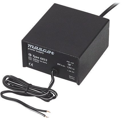 Mascot 12W Power Brick AC/DC Adapter 6 → 12V dc Output, 0.6 → 1A Output