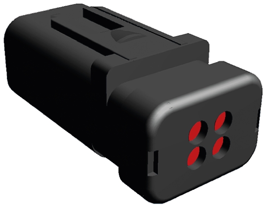 TE Connectivity, AMPSEAL 16 Automotive Connector Plug Red Clip Mount 4 Way 776536-1