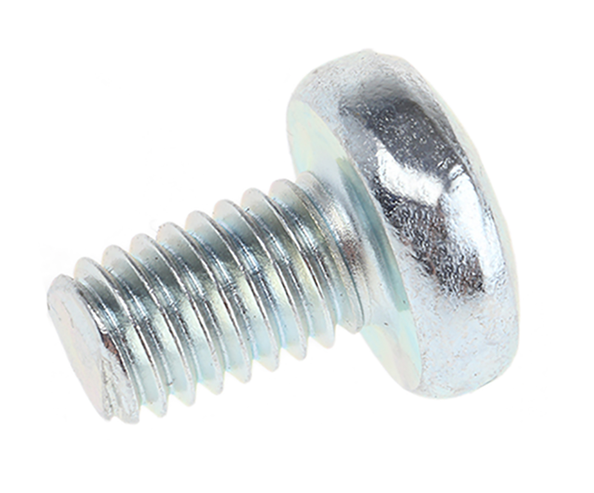 RS PRO Pozidriv M6 Pan Steel Machine Screws DIN 7985Z x 10.0mm