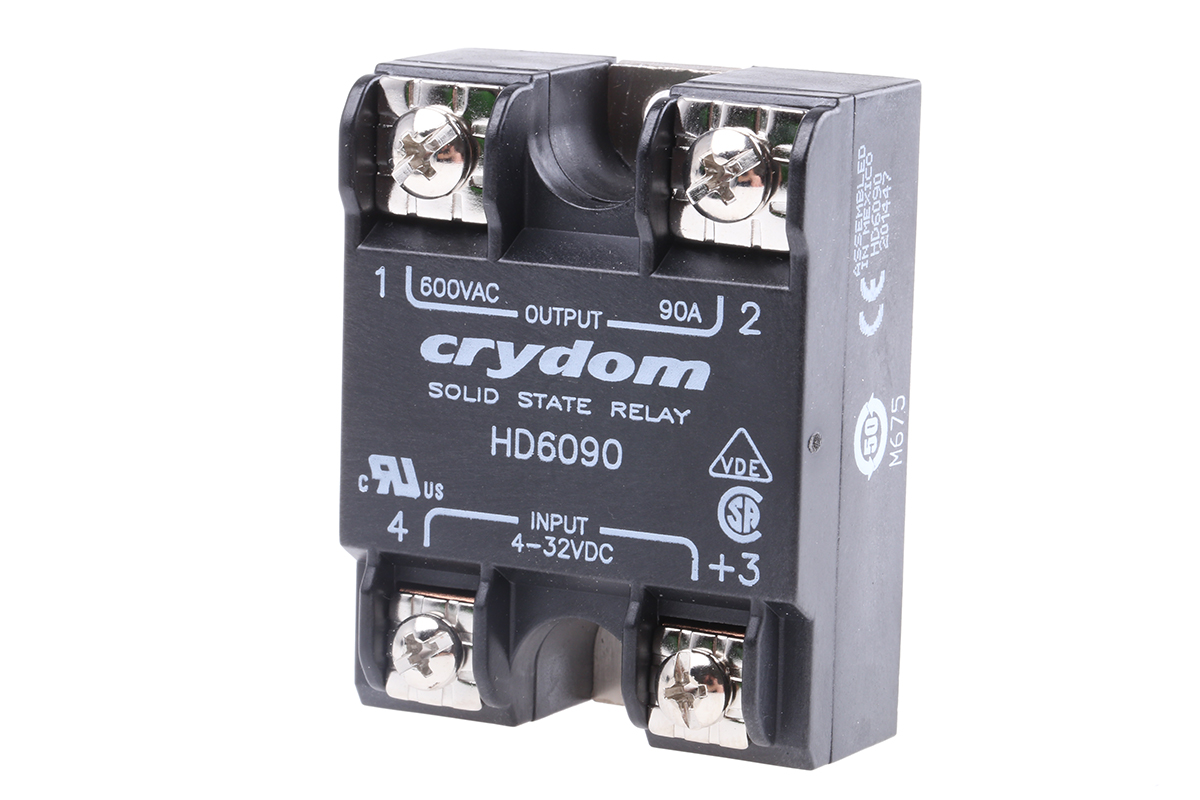 Sensata Crydom Solid State Relay, 90 A Load, Panel Mount, 660 V ac Load, 32 V Control