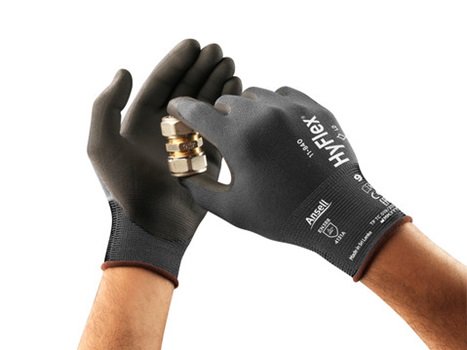 Ansell 11-840 Grey Nylon, Spandex Nylon, Spandex Glove, Size 6, Nitrile Coating