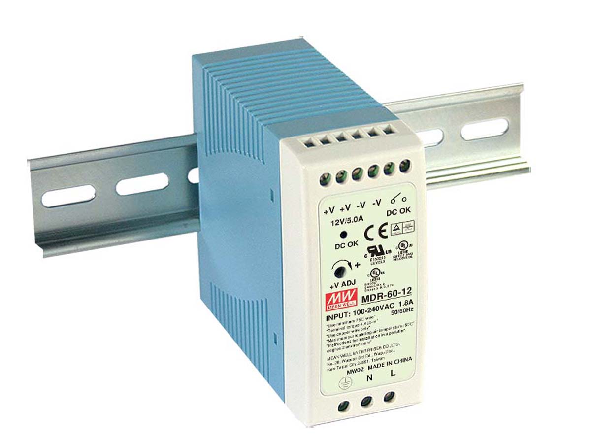 MEAN WELL MDR Switched Mode DIN Rail Power Supply, 85 → 264V ac ac Input, 48V dc dc Output, 1.25A Output, 60W