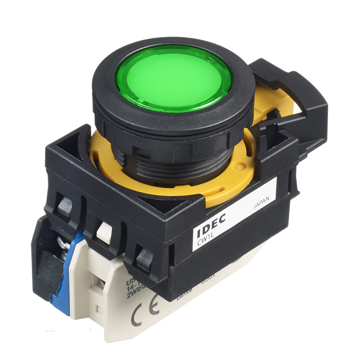 Idec CW Series Illuminated Push Button, Panel Mount, 22mm Cutout, SPST, IP65