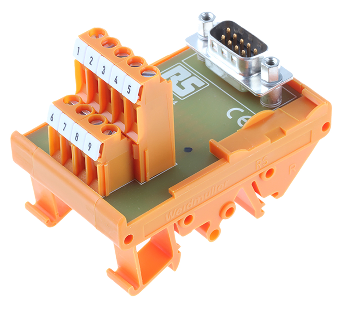 RS PRO 9-Contact Male Interface Module, D-sub Connector, DIN Rail Mount, 1A