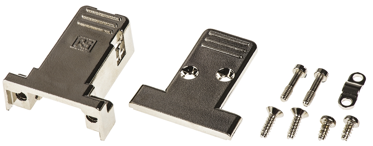 RS PRO ABS D Sub Backshell, 9 Way, Strain Relief