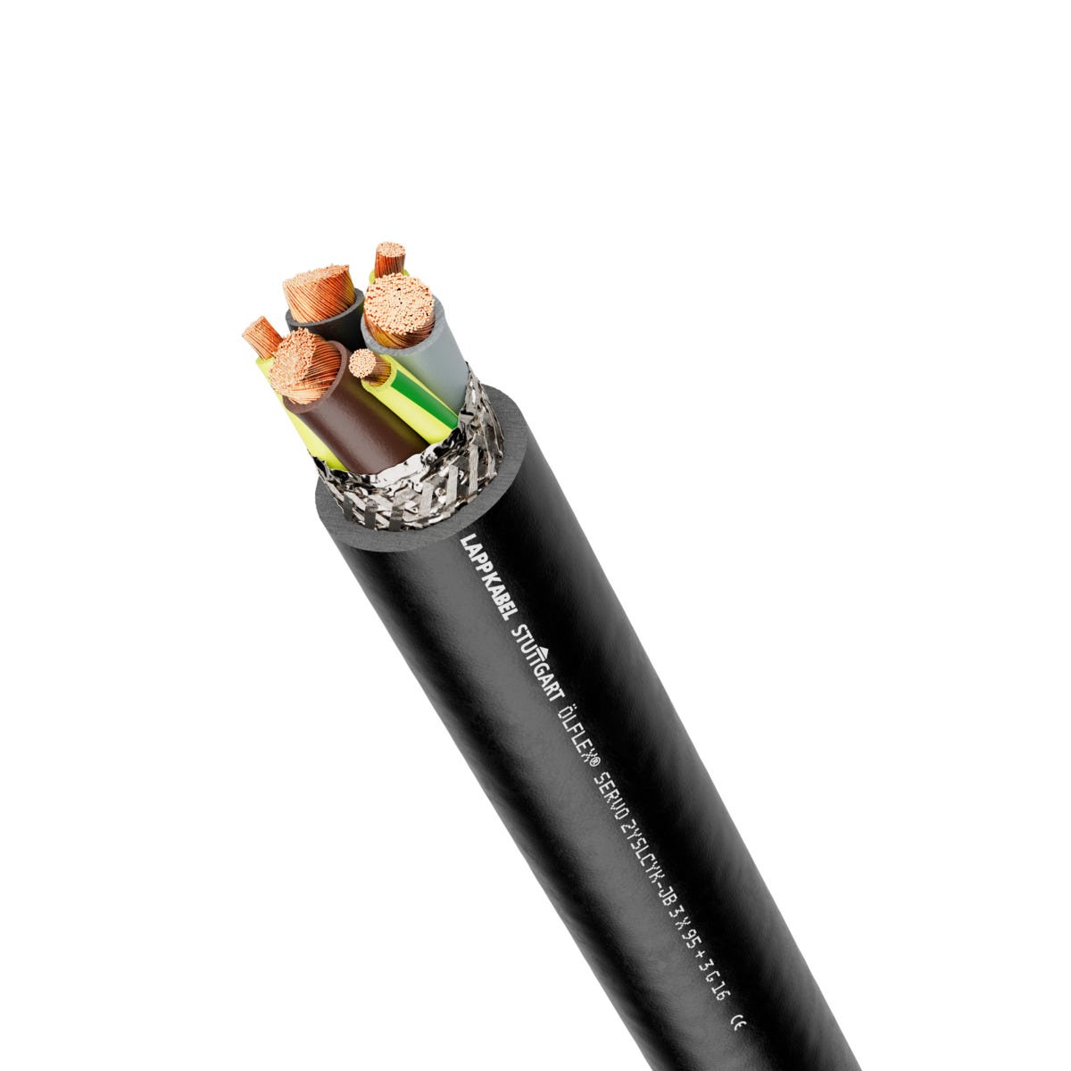 Lapp Shielded 0.25 mm² 3 Core Power Cable, Black Polyvinyl Chloride PVC, 100m