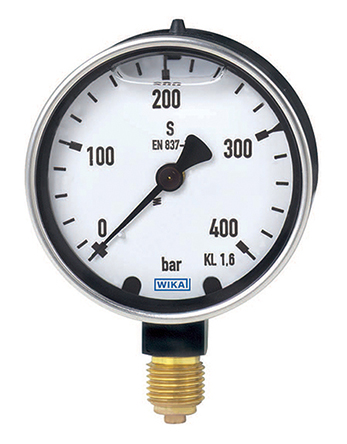 WIKA Analogue Pressure Gauge 100psi Back Entry 63mm Outside Diameter, UKAS