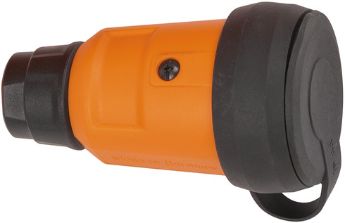 brennenstuhl French Mains Plug & Socket, 16A Black, Orange, Cable Mount, 250 V