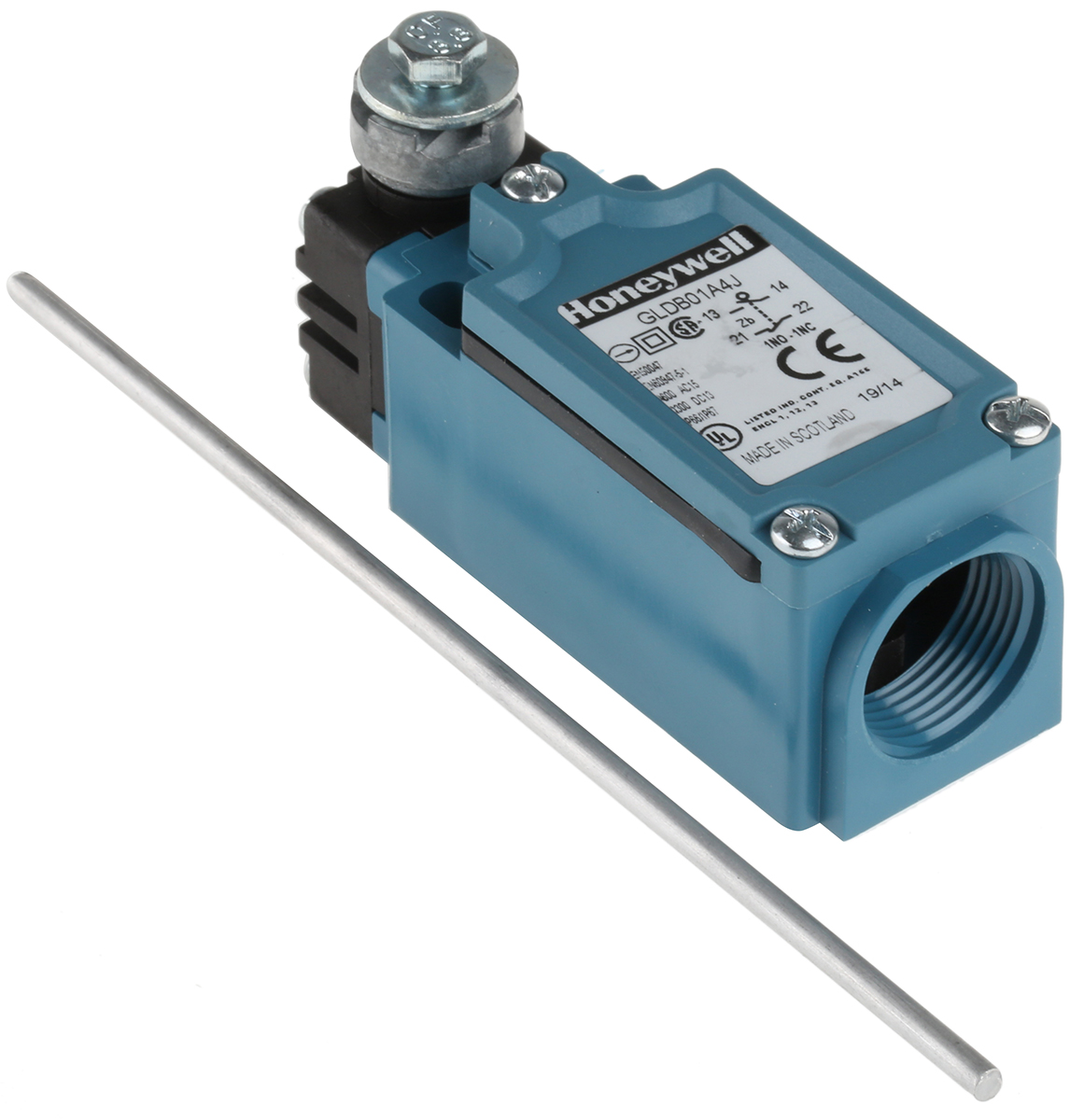 Honeywell GLD Series Rod Limit Switch, NO/NC, IP66, SPDT 1NO/1NC, Thermoplastic Housing, 300V ac Max, 10A Max