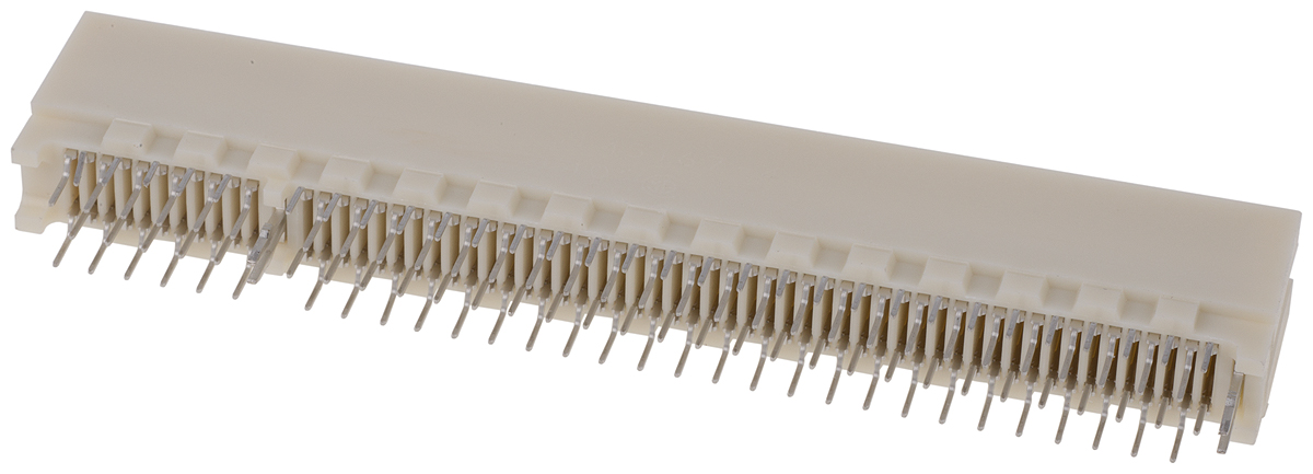 TE Connectivity Female Edge Connector, Through Hole Mount, 120-Contacts, 1.27mm Pitch, 2-Row, Solder Termination