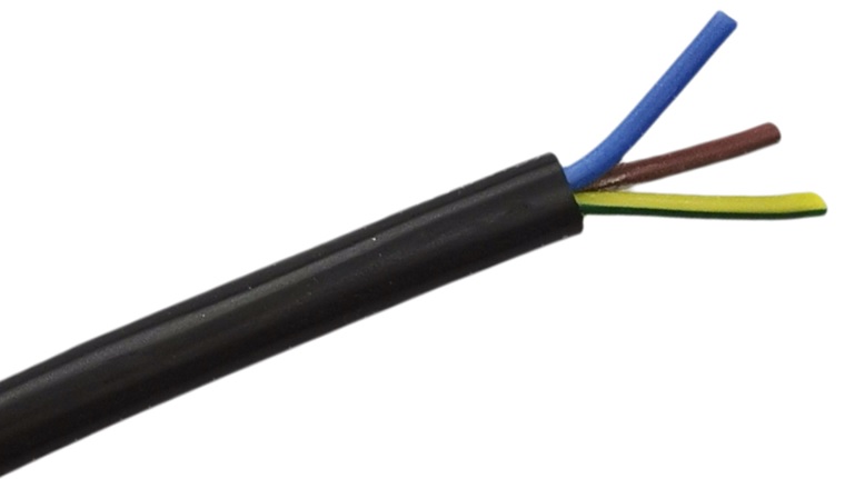 RS PRO High Temperature 0.75 mm² 3 Core Power Cable, Black Silicone, 25m