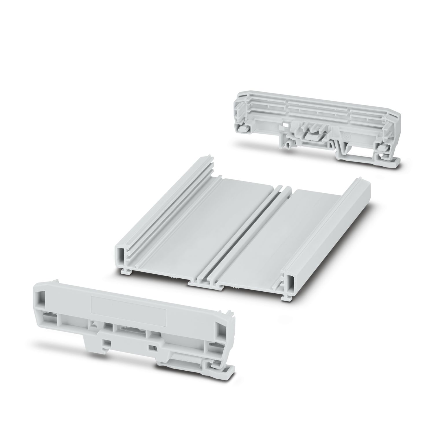 Phoenix Contact Profile Housing Enclosure Type UM-BASIC Series , 153.8 x 127.8 x 39.45mm, PVC DIN Rail Enclosure