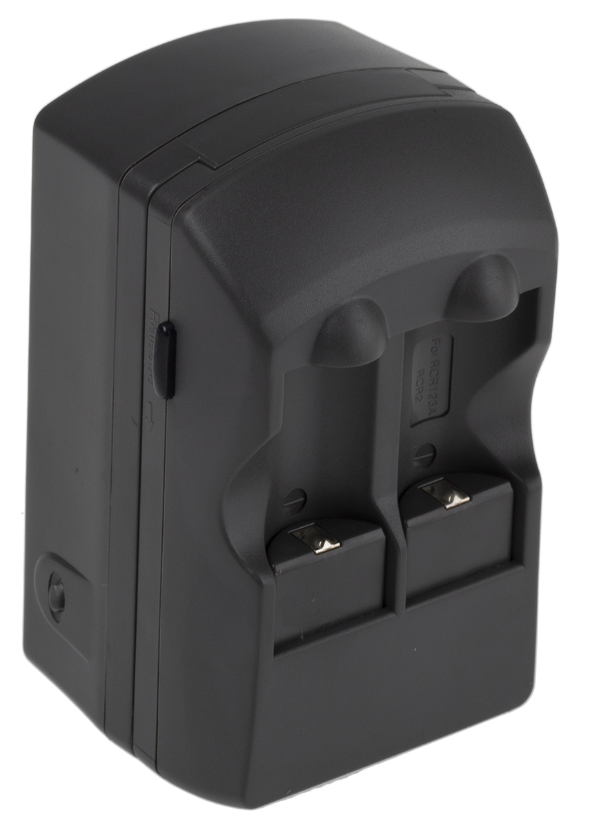 RS PRO CEL9011 Battery Pack Charger For Lithium-Ion RCR123 2 Cell 0 → 3.65V 350mA with EU, UK plug